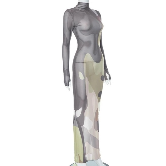 Camo Mesh Dress - Picture 6 of 9